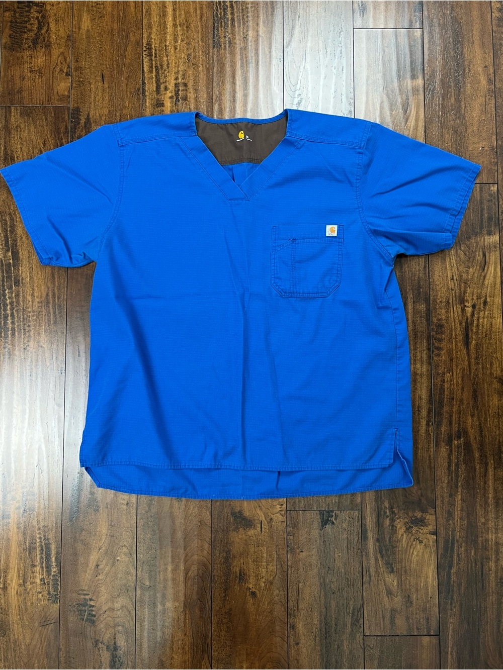 Carhartt Ripstop Blue Medical Scrub Top Pocket C15108 Unisex Adult Size XL.